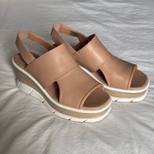 Sorel Nude/Tan Platform Slingback Sandals